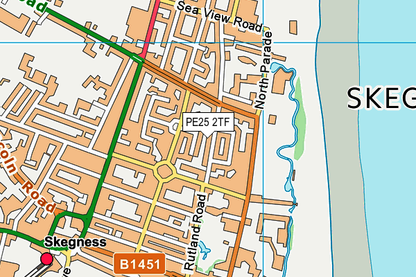 PE25 2TF map - OS VectorMap District (Ordnance Survey)