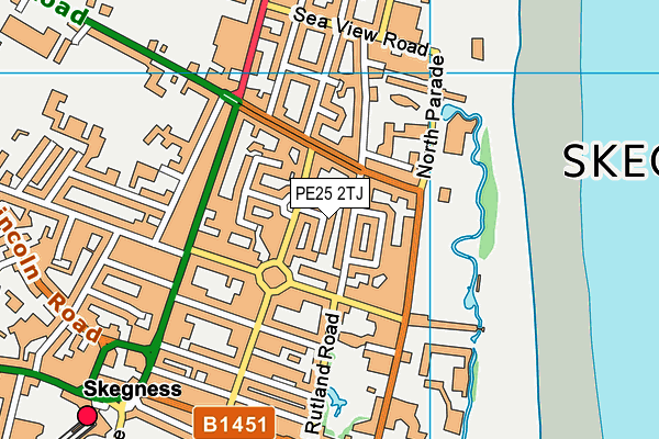 PE25 2TJ map - OS VectorMap District (Ordnance Survey)