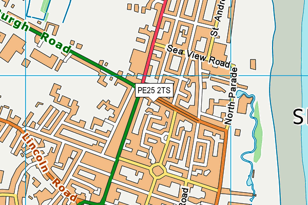 PE25 2TS map - OS VectorMap District (Ordnance Survey)