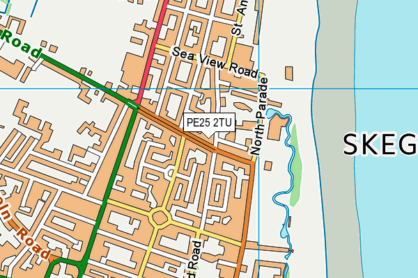 PE25 2TU map - OS VectorMap District (Ordnance Survey)