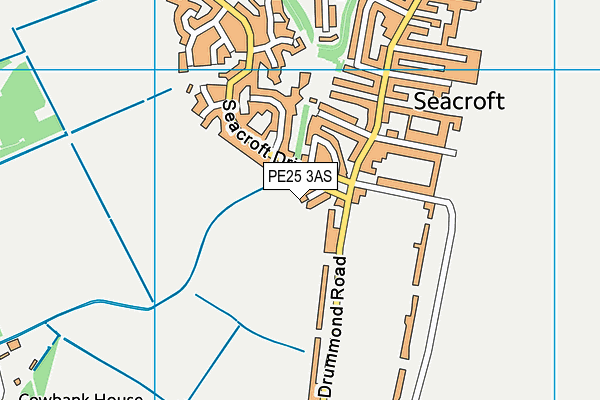 PE25 3AS map - OS VectorMap District (Ordnance Survey)