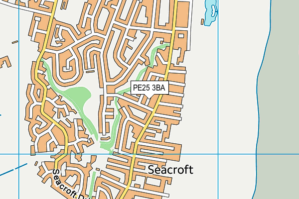 PE25 3BA map - OS VectorMap District (Ordnance Survey)