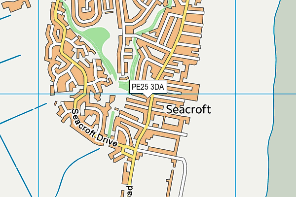 PE25 3DA map - OS VectorMap District (Ordnance Survey)