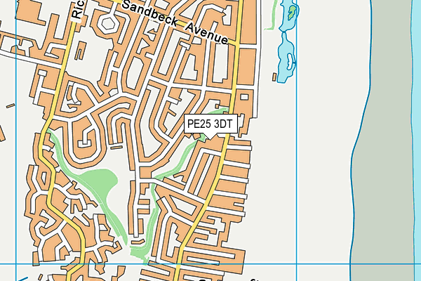 PE25 3DT map - OS VectorMap District (Ordnance Survey)