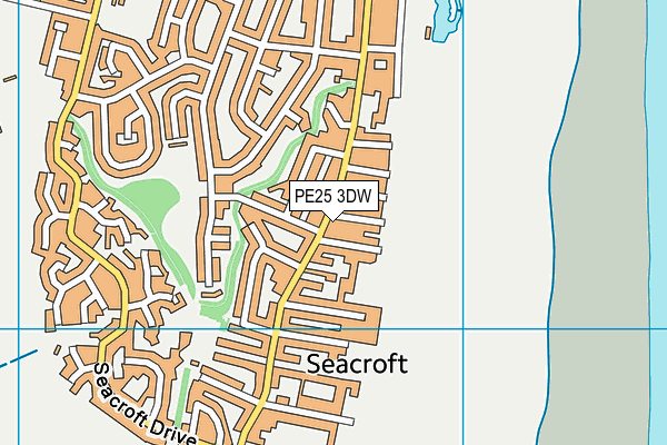 PE25 3DW map - OS VectorMap District (Ordnance Survey)