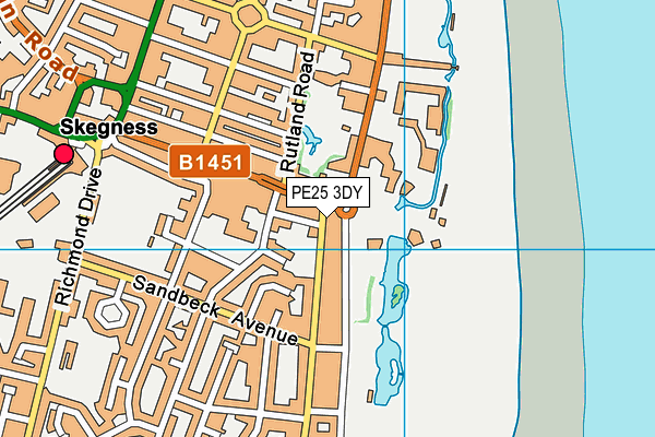 PE25 3DY map - OS VectorMap District (Ordnance Survey)