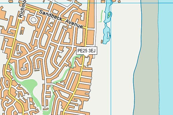 PE25 3EJ map - OS VectorMap District (Ordnance Survey)