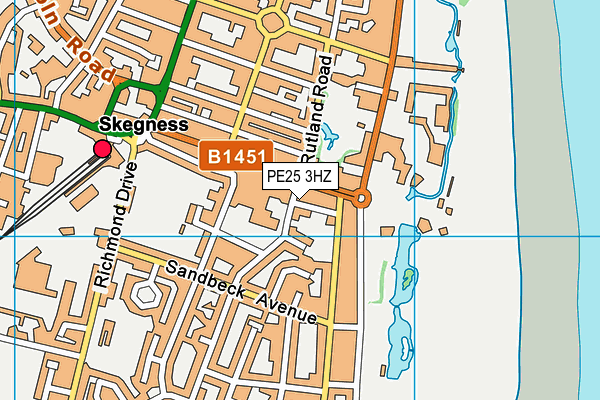 PE25 3HZ map - OS VectorMap District (Ordnance Survey)