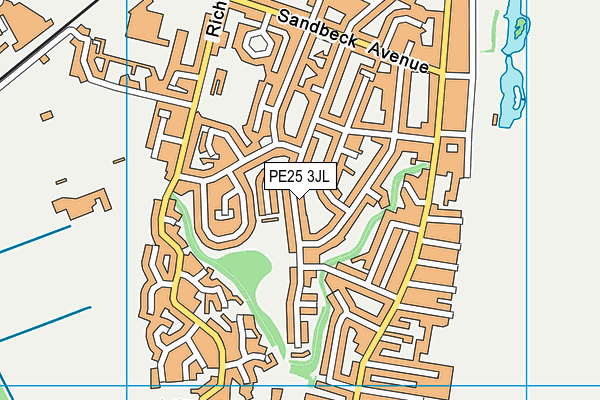 PE25 3JL map - OS VectorMap District (Ordnance Survey)