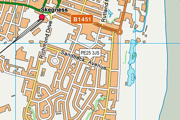 PE25 3JS map - OS VectorMap District (Ordnance Survey)