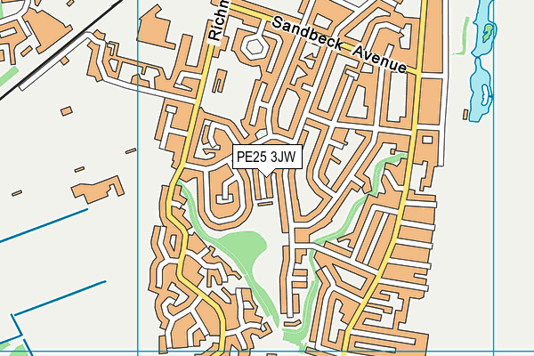 PE25 3JW map - OS VectorMap District (Ordnance Survey)