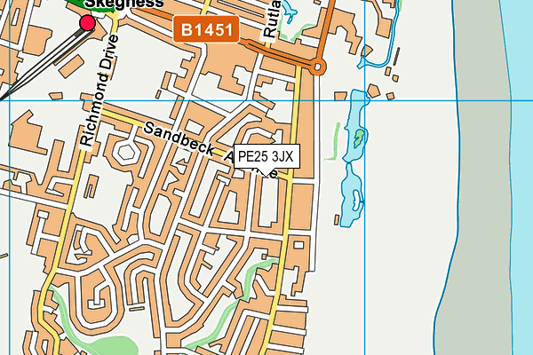 PE25 3JX map - OS VectorMap District (Ordnance Survey)