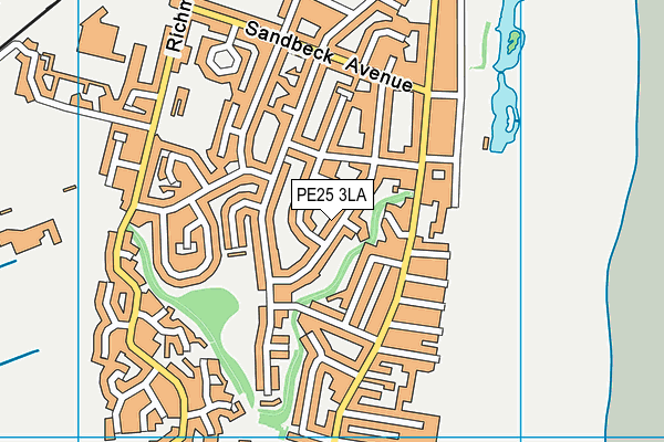 PE25 3LA map - OS VectorMap District (Ordnance Survey)