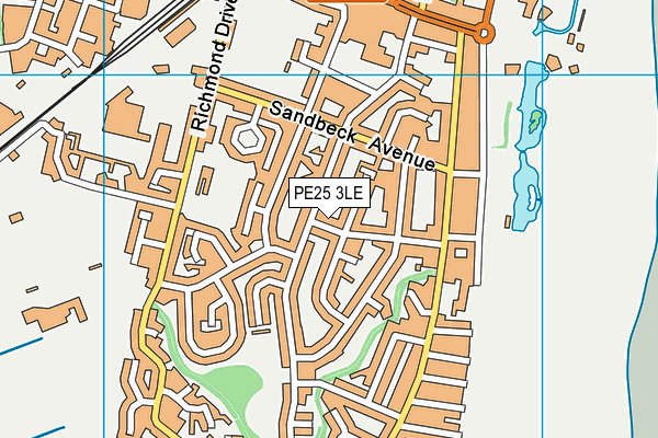 PE25 3LE map - OS VectorMap District (Ordnance Survey)