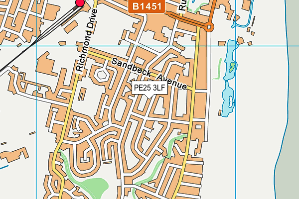 PE25 3LF map - OS VectorMap District (Ordnance Survey)