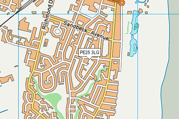 PE25 3LG map - OS VectorMap District (Ordnance Survey)