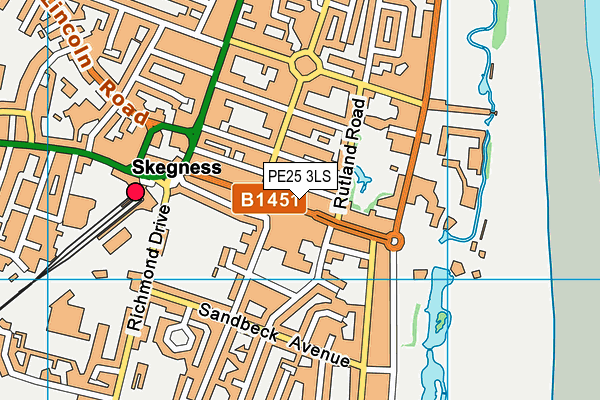 PE25 3LS map - OS VectorMap District (Ordnance Survey)