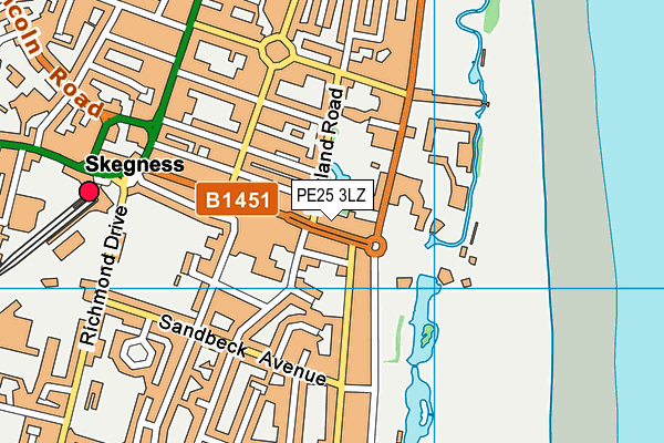 PE25 3LZ map - OS VectorMap District (Ordnance Survey)