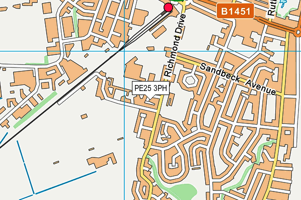 PE25 3PH map - OS VectorMap District (Ordnance Survey)