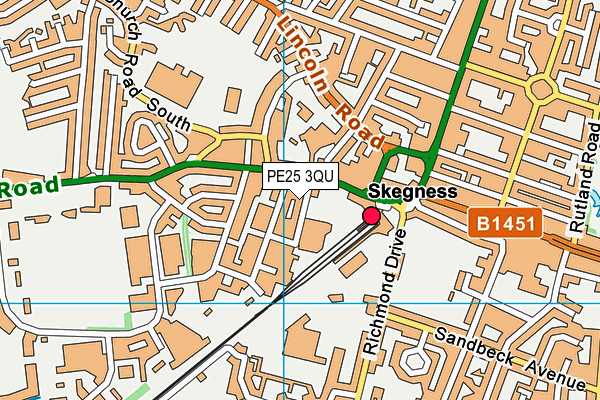 PE25 3QU map - OS VectorMap District (Ordnance Survey)