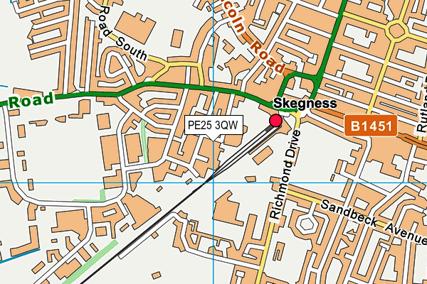 PE25 3QW map - OS VectorMap District (Ordnance Survey)