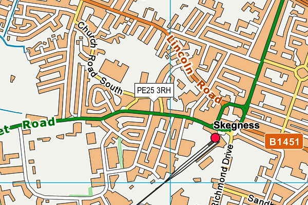 PE25 3RH map - OS VectorMap District (Ordnance Survey)