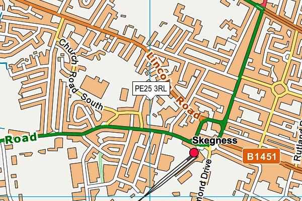 PE25 3RL map - OS VectorMap District (Ordnance Survey)