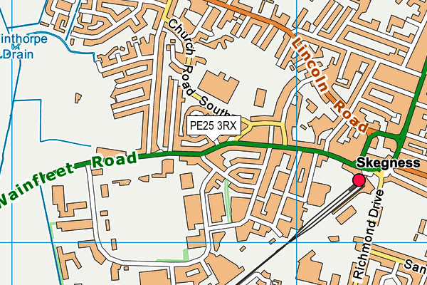 PE25 3RX map - OS VectorMap District (Ordnance Survey)