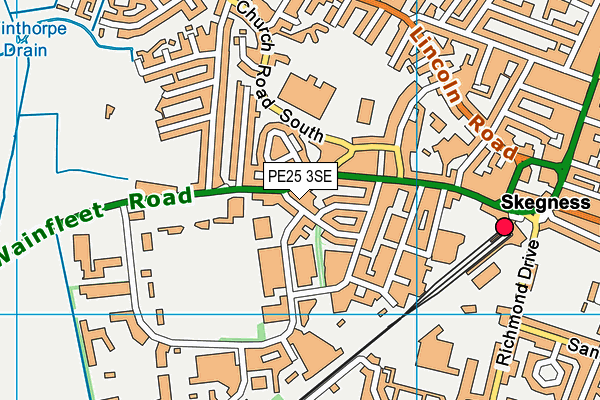 PE25 3SE map - OS VectorMap District (Ordnance Survey)