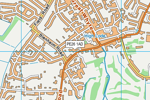 PE26 1AD map - OS VectorMap District (Ordnance Survey)