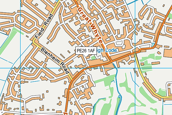 PE26 1AF map - OS VectorMap District (Ordnance Survey)