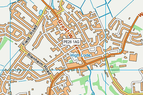 PE26 1AG map - OS VectorMap District (Ordnance Survey)