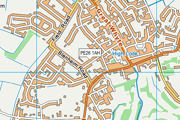 PE26 1AH map - OS VectorMap District (Ordnance Survey)