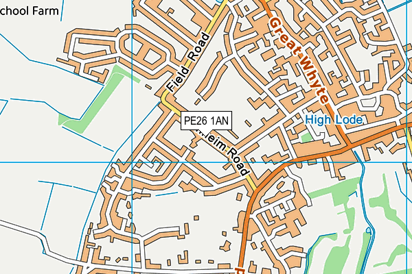 PE26 1AN map - OS VectorMap District (Ordnance Survey)