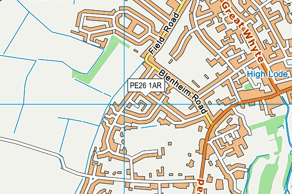 PE26 1AR map - OS VectorMap District (Ordnance Survey)