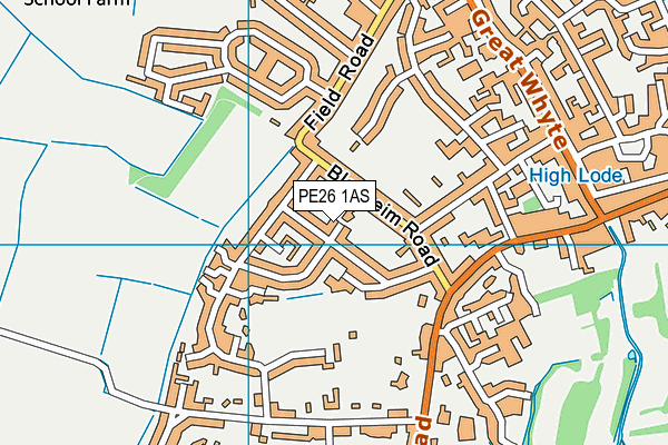 PE26 1AS map - OS VectorMap District (Ordnance Survey)