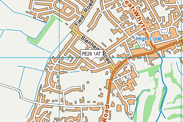 PE26 1AT map - OS VectorMap District (Ordnance Survey)