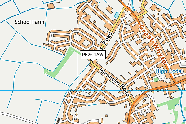 PE26 1AW map - OS VectorMap District (Ordnance Survey)