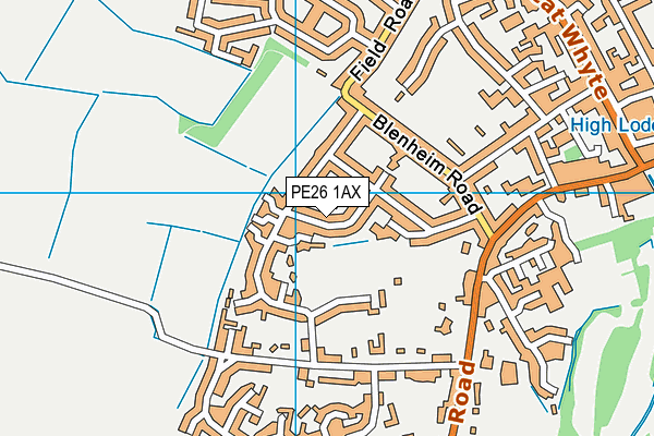 PE26 1AX map - OS VectorMap District (Ordnance Survey)