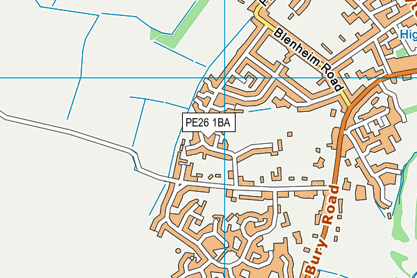 PE26 1BA map - OS VectorMap District (Ordnance Survey)