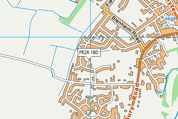 PE26 1BD map - OS VectorMap District (Ordnance Survey)