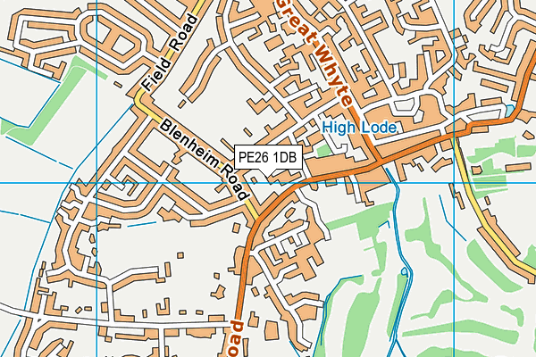 PE26 1DB map - OS VectorMap District (Ordnance Survey)