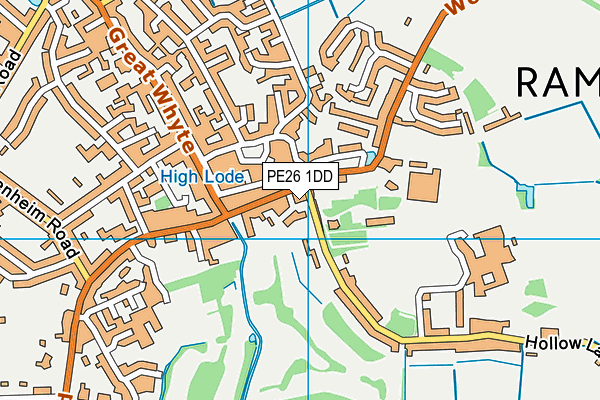 PE26 1DD map - OS VectorMap District (Ordnance Survey)