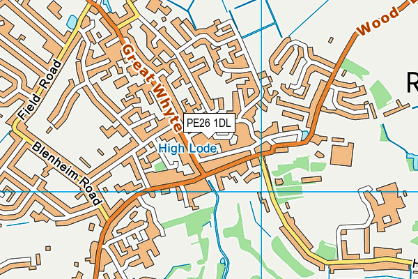 PE26 1DL map - OS VectorMap District (Ordnance Survey)