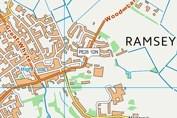 PE26 1DN map - OS VectorMap District (Ordnance Survey)