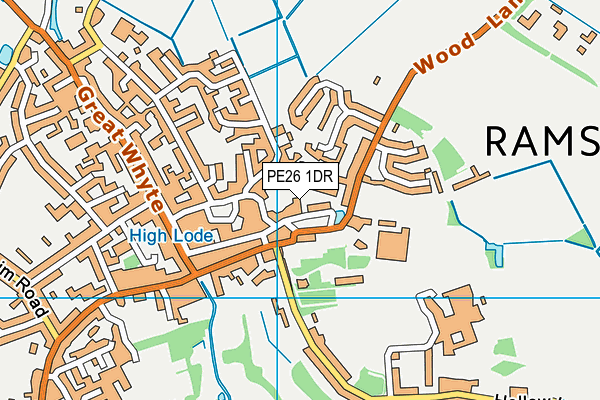 PE26 1DR map - OS VectorMap District (Ordnance Survey)