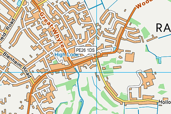 PE26 1DS map - OS VectorMap District (Ordnance Survey)