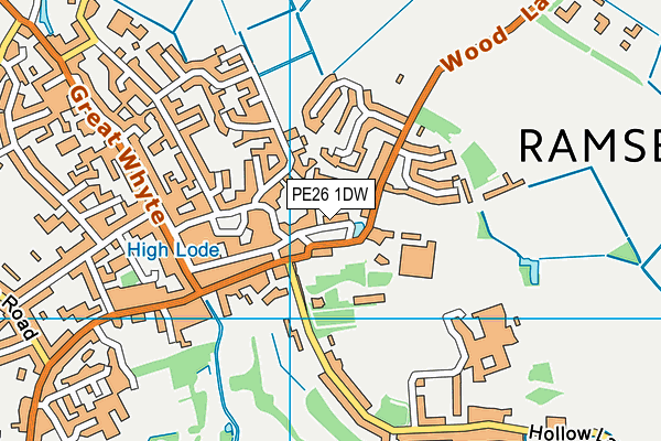 PE26 1DW map - OS VectorMap District (Ordnance Survey)