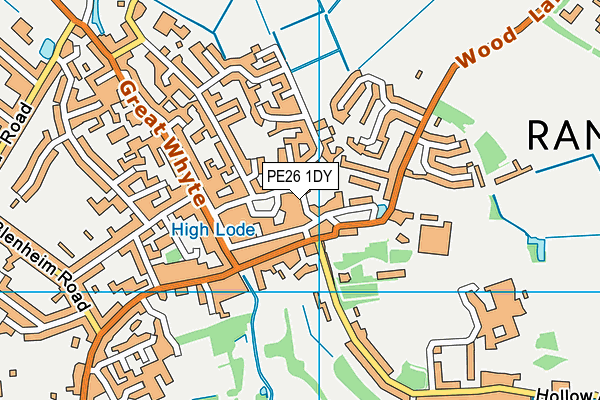 PE26 1DY map - OS VectorMap District (Ordnance Survey)