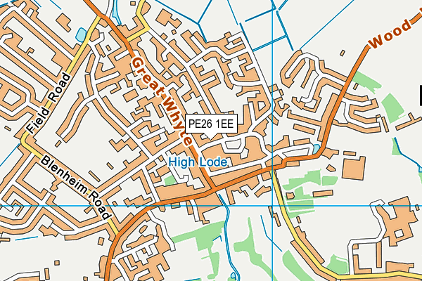 PE26 1EE map - OS VectorMap District (Ordnance Survey)